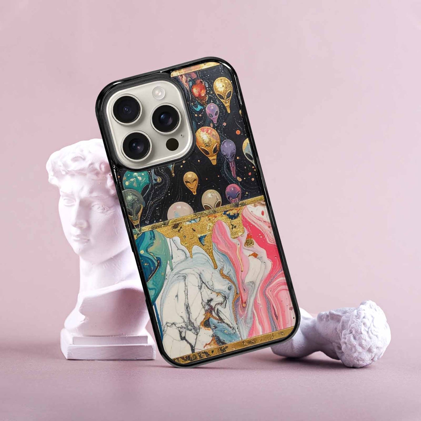iPhone 16 Pro Case — Aliens Marblealiens Pattern Cyi, Original Design Phone Case