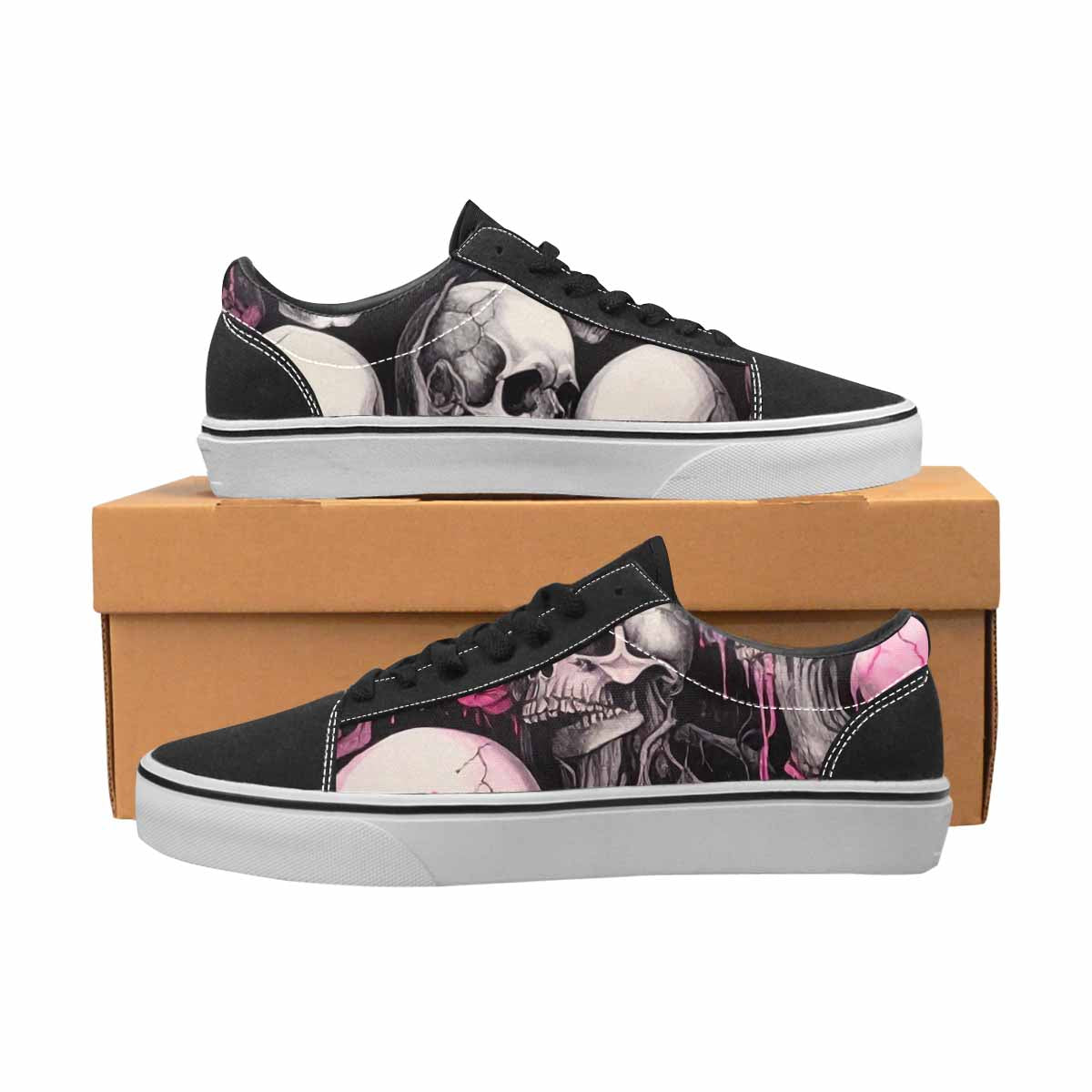 WOMEN'S Skull Roses Lace-Up Canvas Y2K Custom Shoes