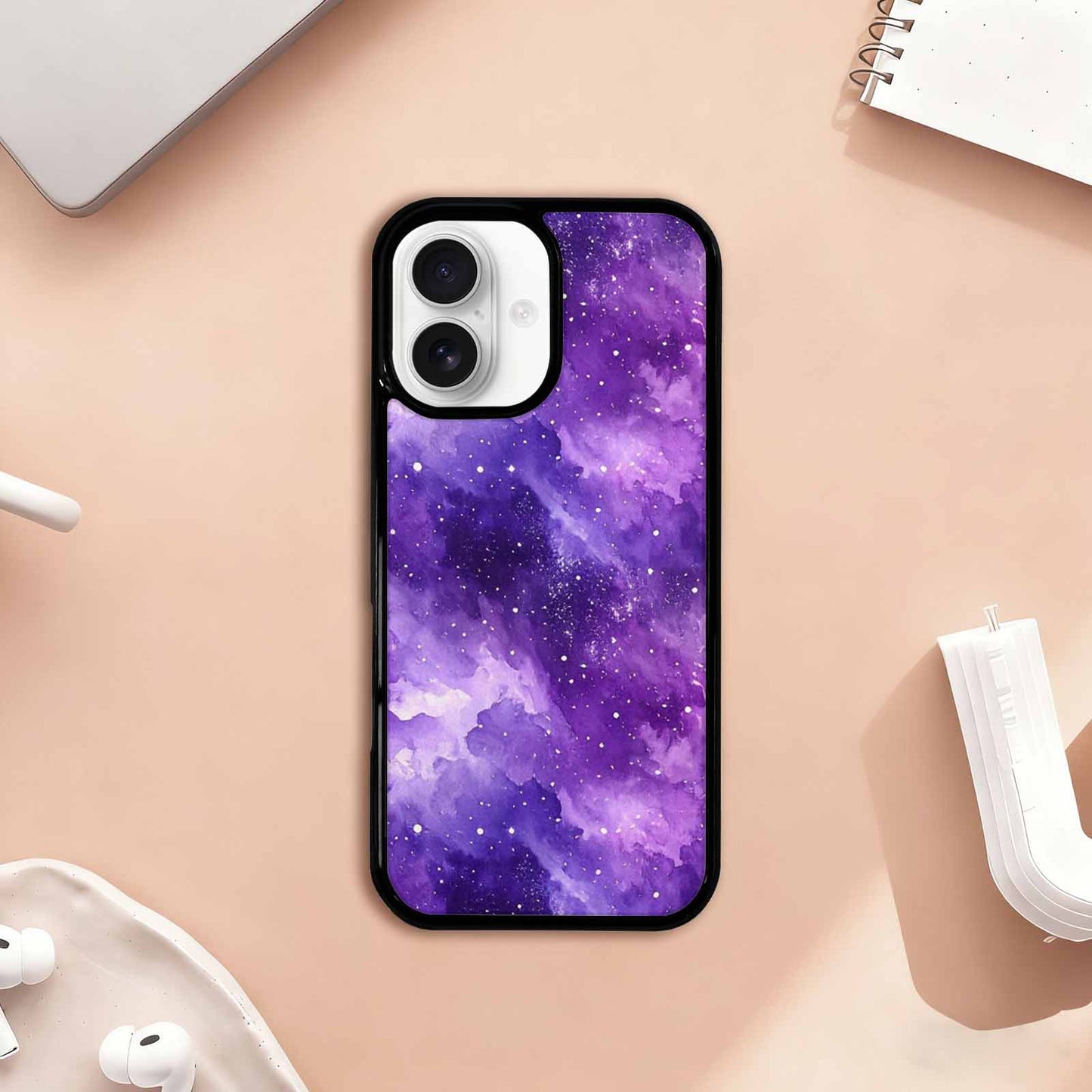 iPhone 17 Case — Galaxy Art Purple Nebula Galaxy Space, Custom Art Phone Cover