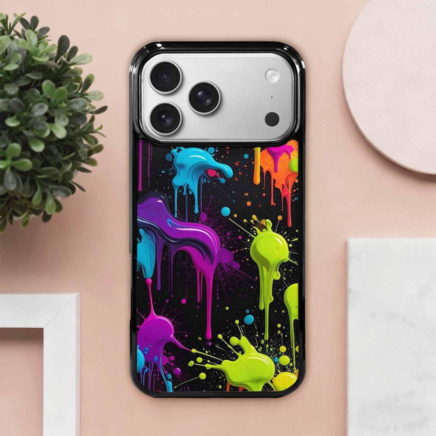 iPhone 17 Pro Max Case — Small Paint Splatter Pattern, Original Art, Personalized Phone Case