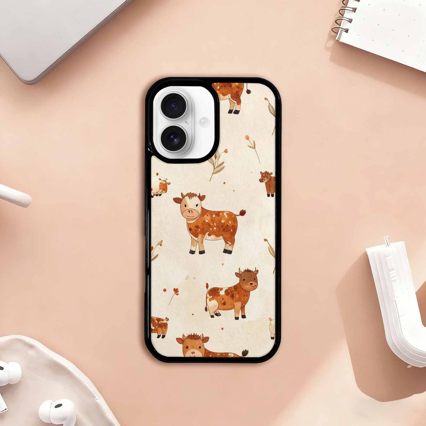 iPhone 17 Case — Small Cow Animal Print Animal Print, Unique Phone Case Design