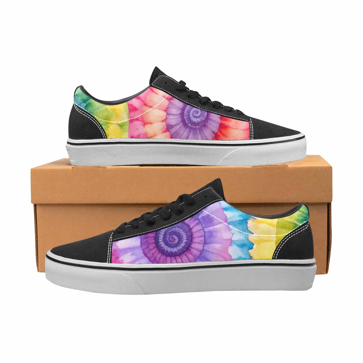 MEN'S Tie Dye Swirl Canvas Lace-Up Cottagecore Shoes