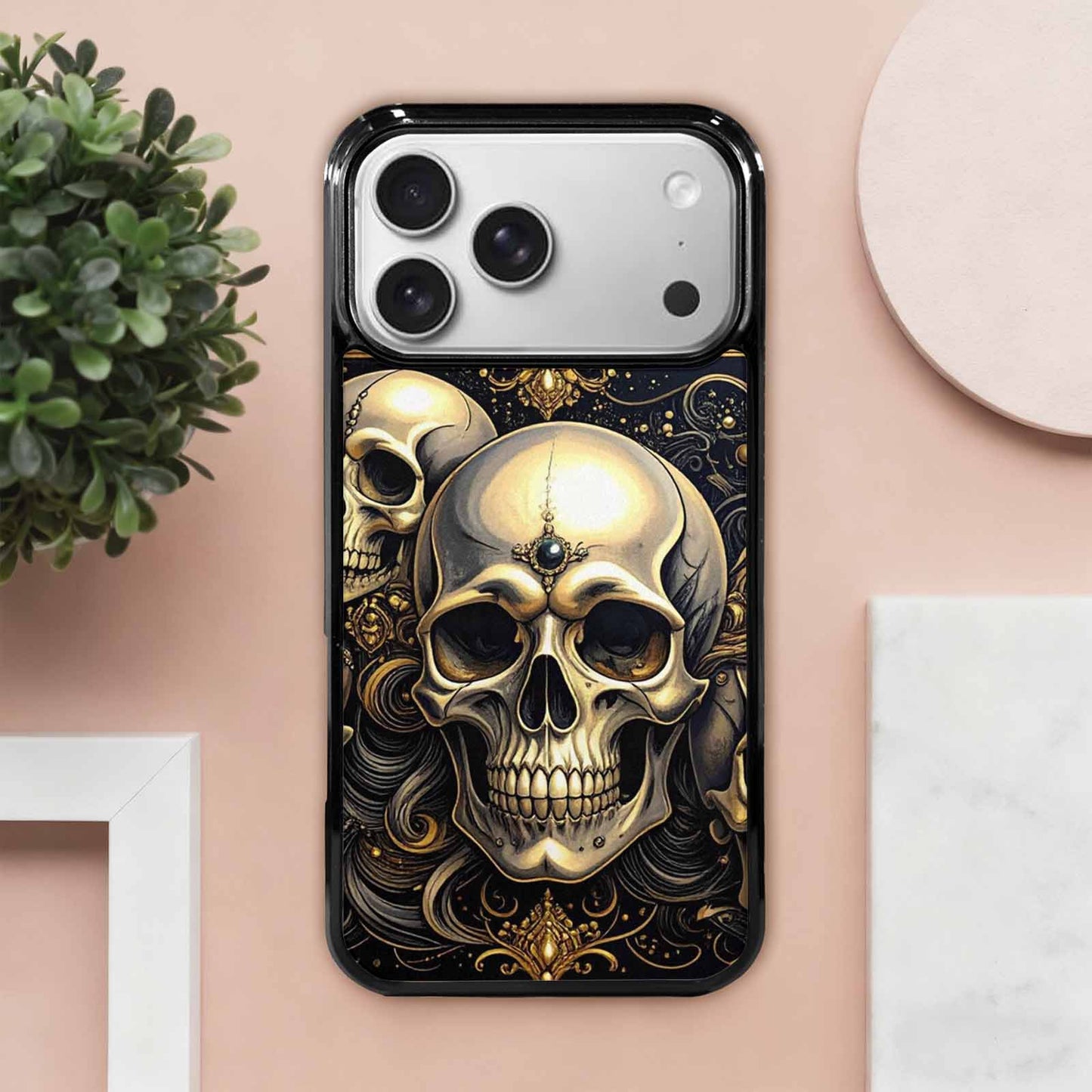 iPhone 17 Pro Max Case — Skull Dark Art Gothic Print Gothic, Custom Made Phone Cover