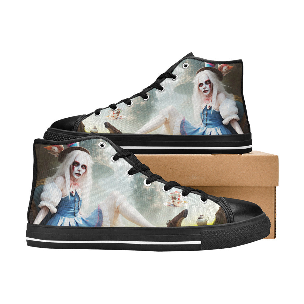 MEN'S Acid Creepy Wonderland Psychedelic High Top Canvas Grunge Shoes