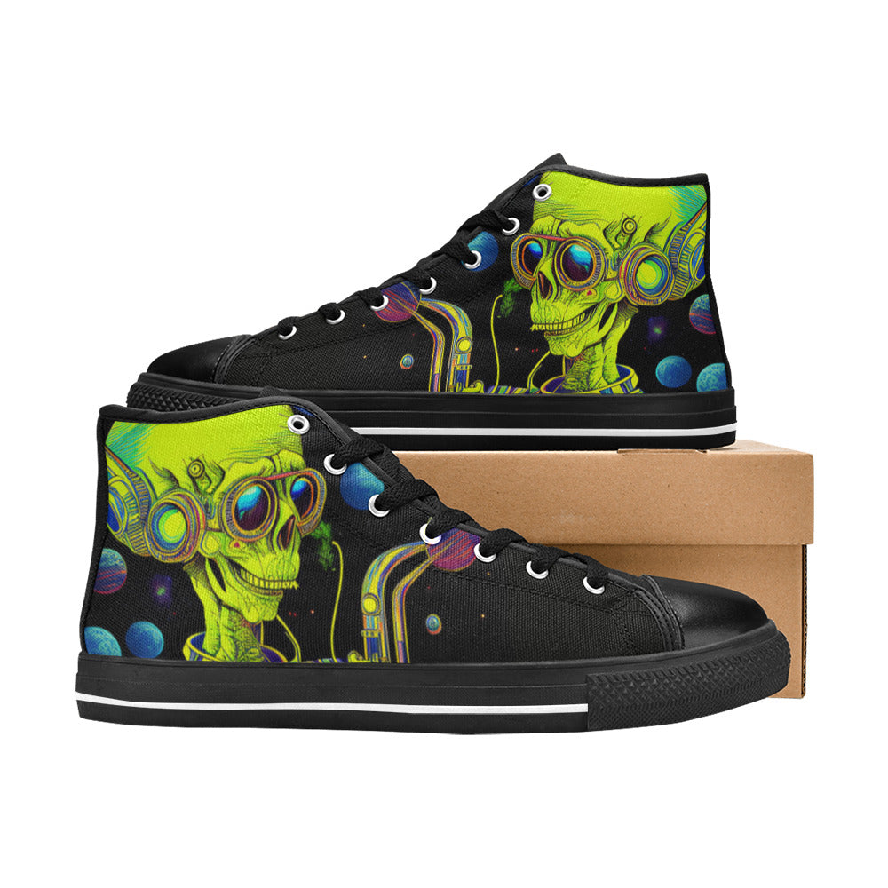 WOMEN'S Cc Hipster Alien Space High Top Canvas Dark Academia Sneakers