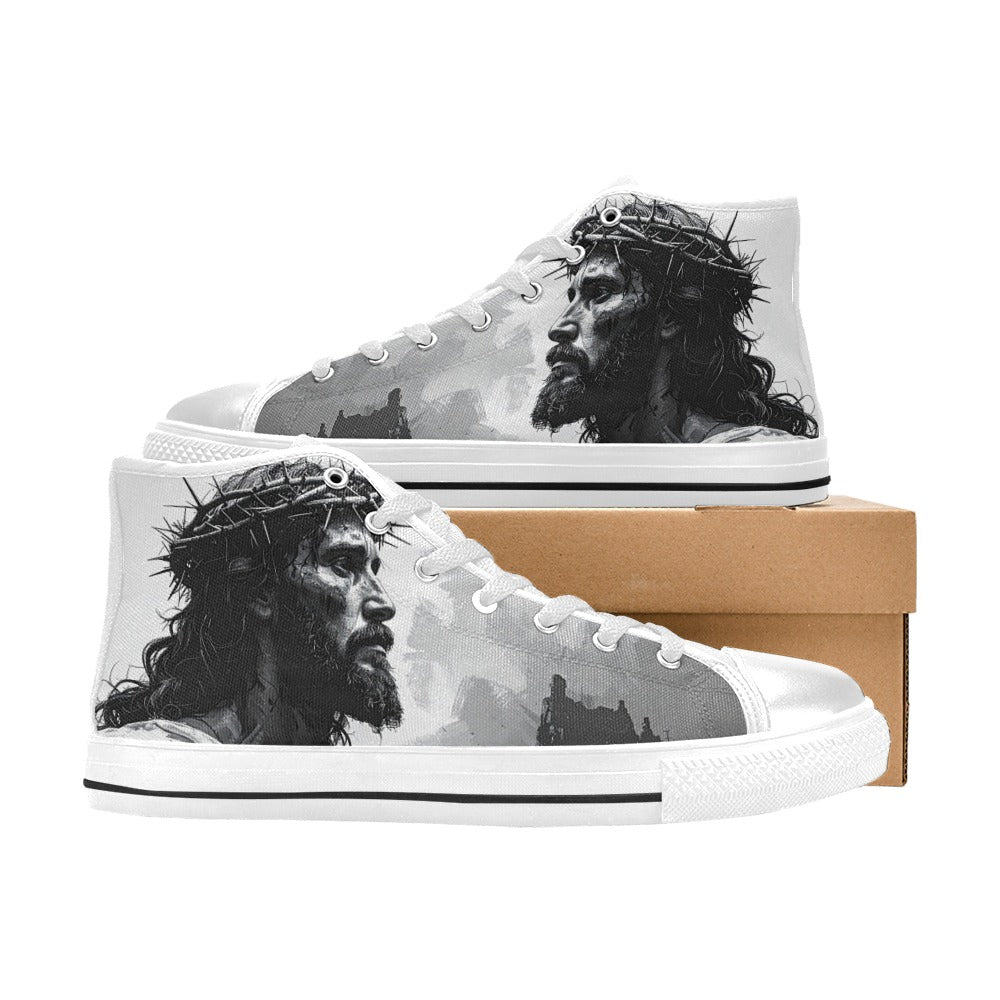 MEN'S Jesus_Ht_06 Men’S High Top Canvas Cottagecore Custom Shoes