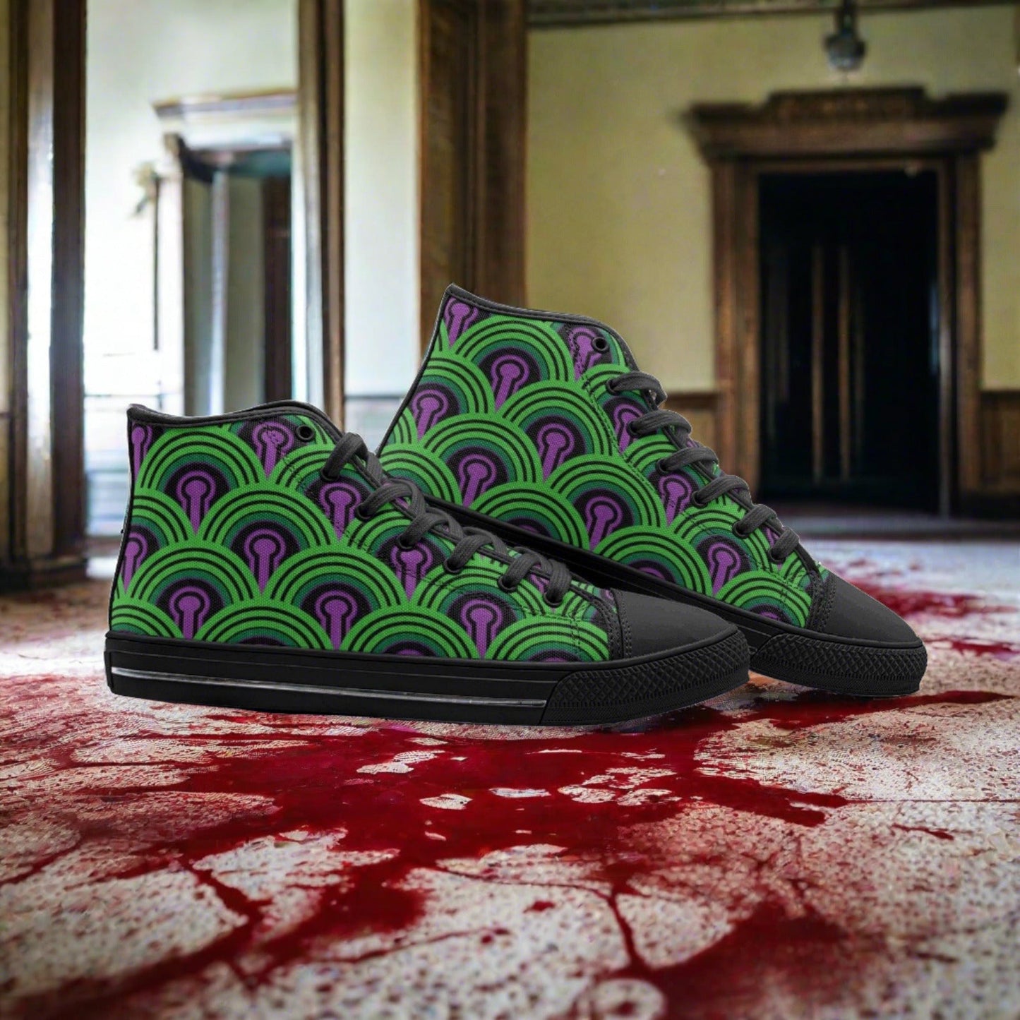 Dragon Teal Gold Custom Bold Art - Freaky Shoes