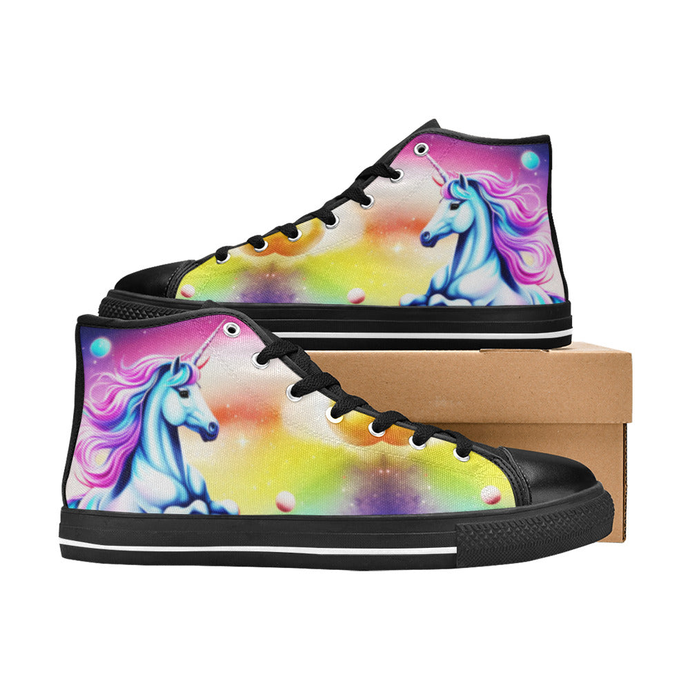 WOMEN'S Unicorn Art High Top Canvas Dreamcore Custom Shoes