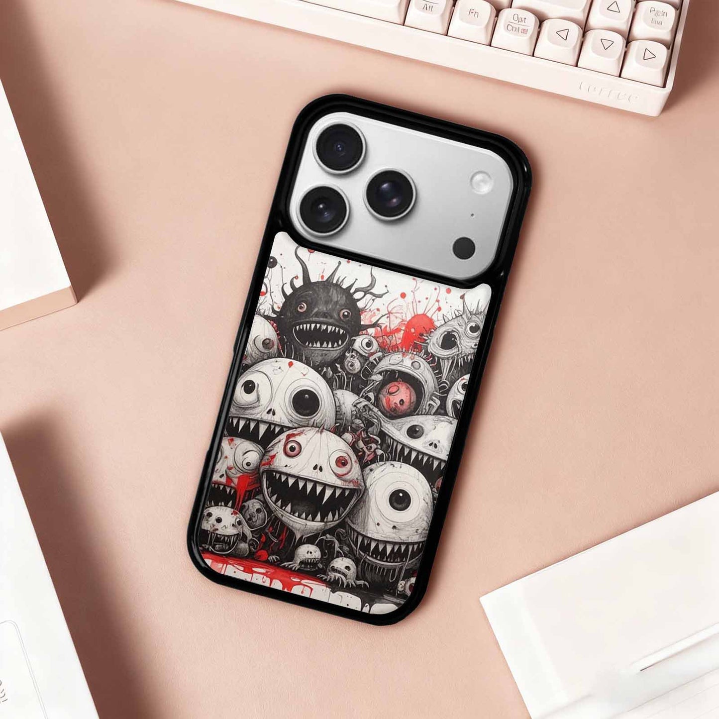 iPhone 17 Pro Case — Multi Eye Monster Black Red Original, Custom Printed Phone Case