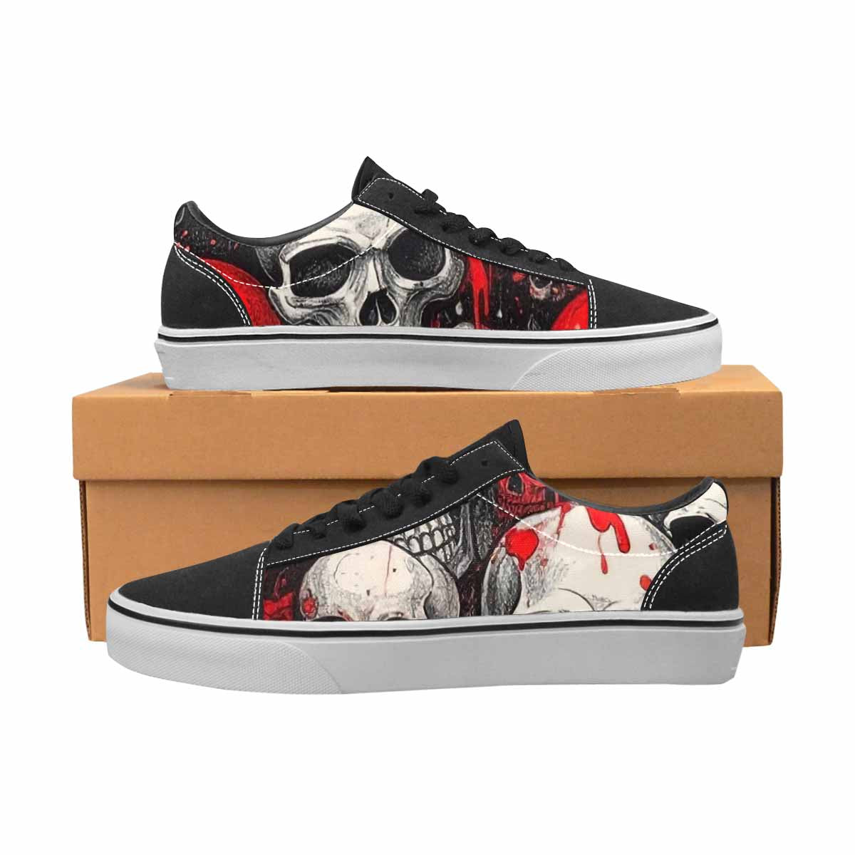WOMEN'S Skulls (general) Lace-Up Canvas Cottagecore Sneakers