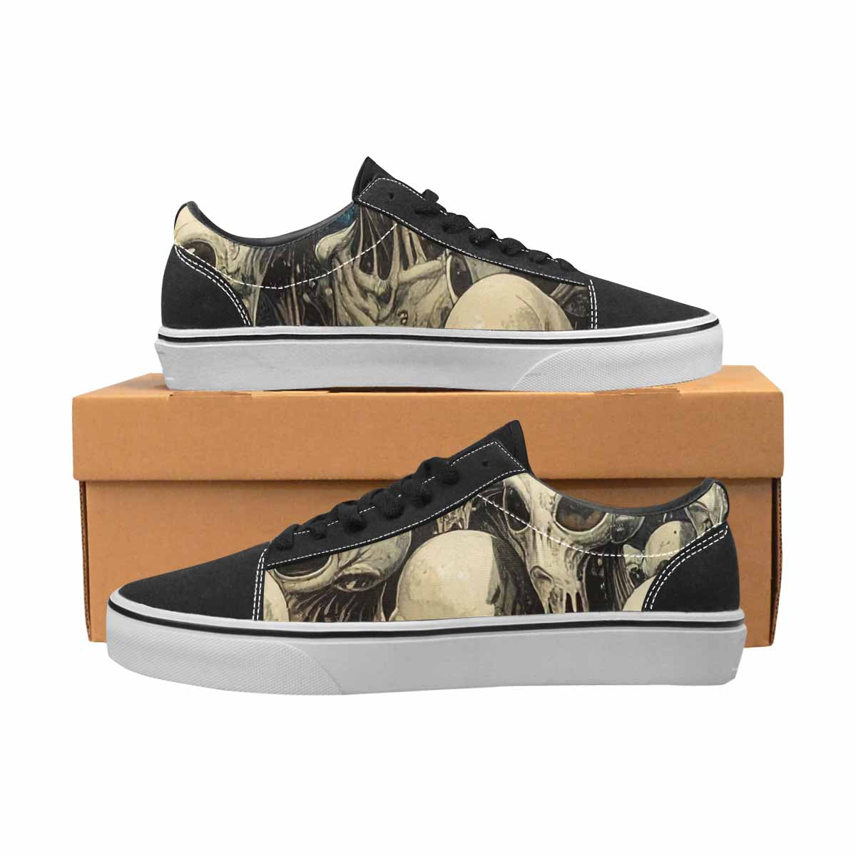 WOMEN'S Melting Aliens Lace-Up Canvas Grunge Custom Shoes