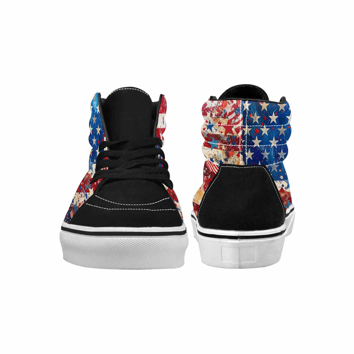 MEN'S Patriotic Stars Stripes High Top Canvas Kaleidoscope Custom Sneakers