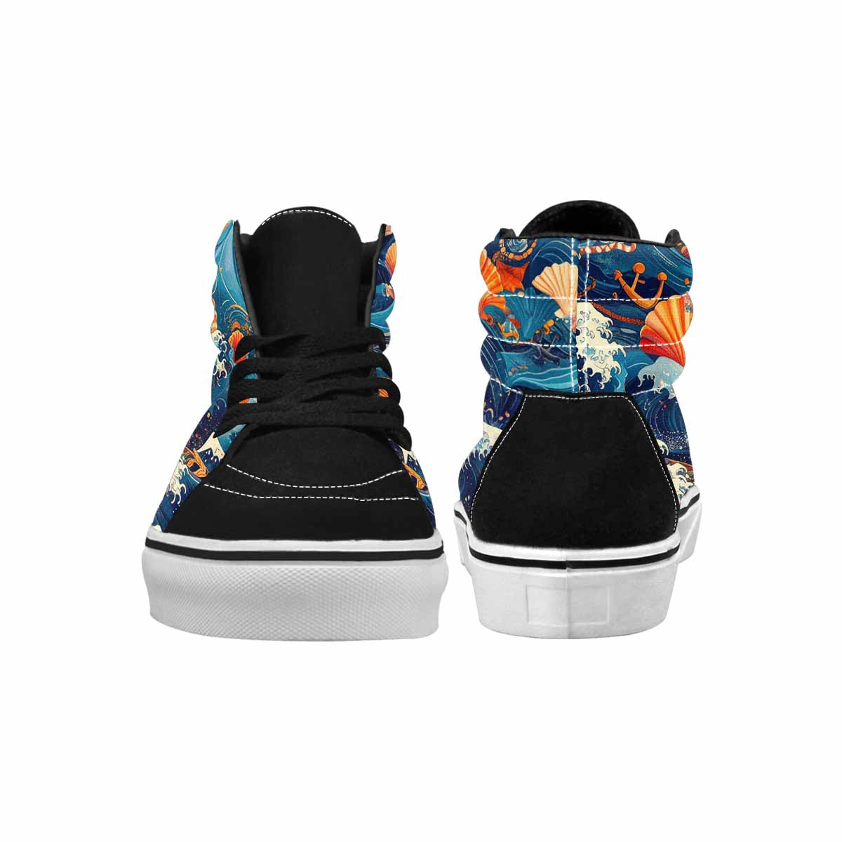 WOMEN'S Ocean Wave High Top Canvas Aesthetic Sneakers