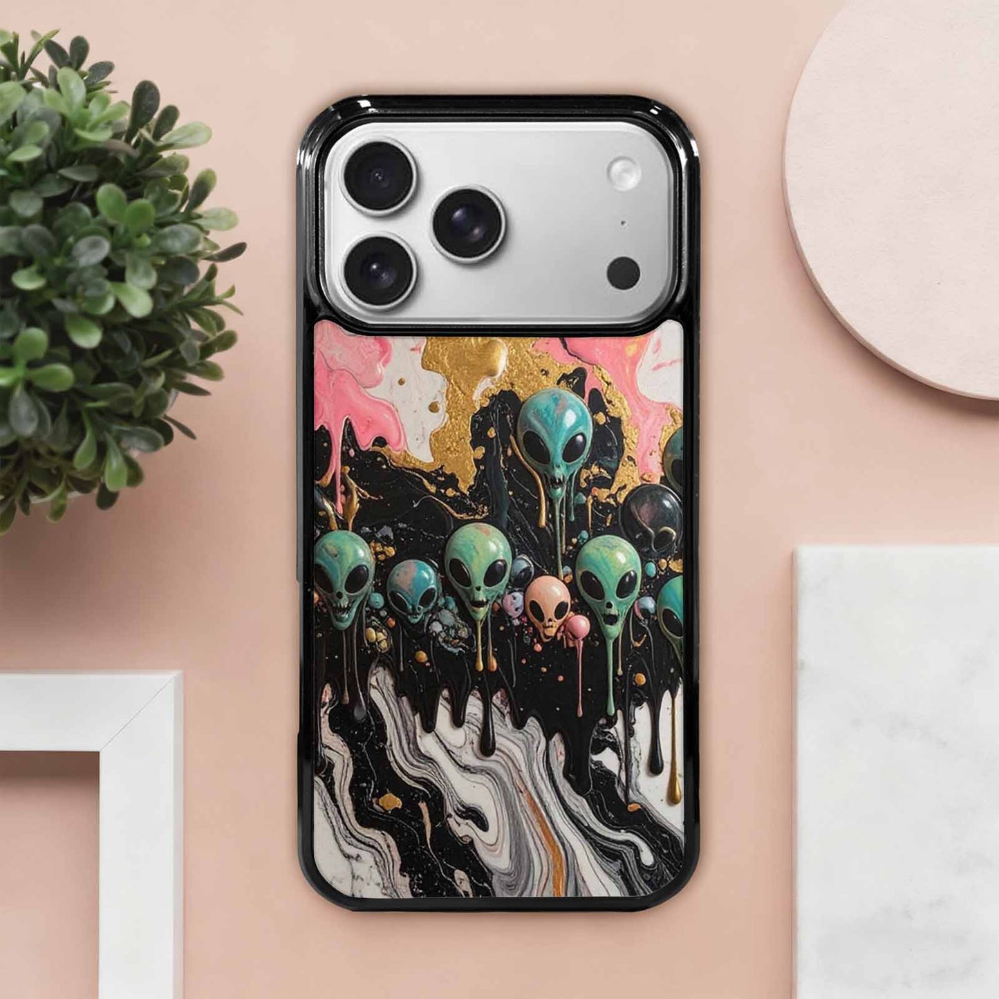 iPhone 17 Pro Max Case — Aliens Marblemelting Aliens Pa Alien Scifi, Custom Phone Case