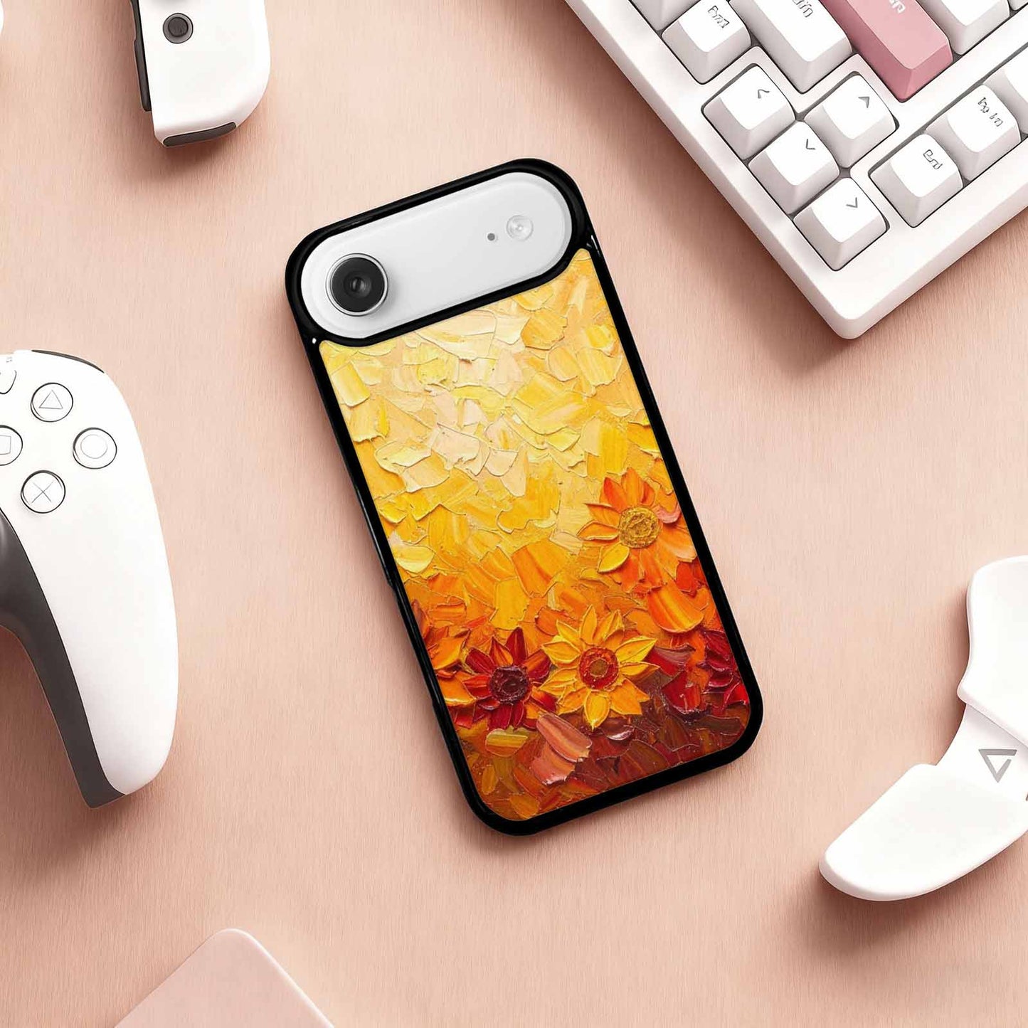 iPhone 17 Air Case — Impressionist Sunflower Brushstroke Pattern Hundreds Floral, Original Design Phone Case