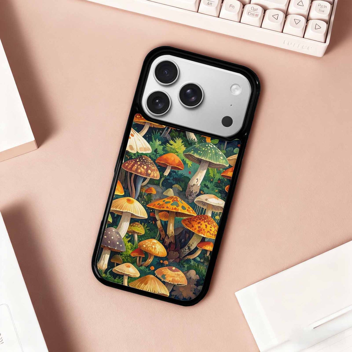 iPhone 17 Pro Case — Mushrooms Camomushrooms Patter Yvr Camo, Custom Art Phone Cover