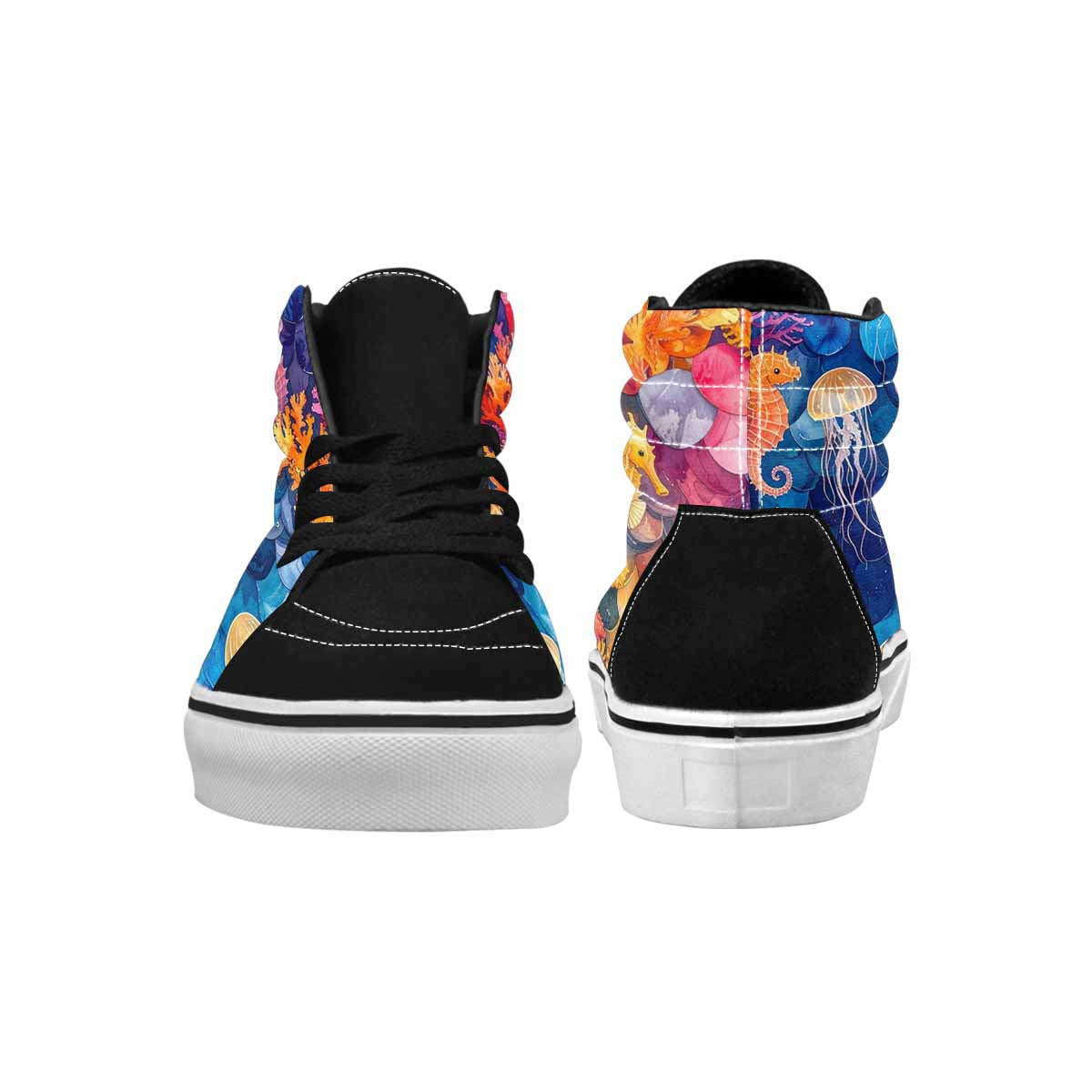 WOMEN'S Fish Scale Coral High Top Canvas Dark Academia Shoes