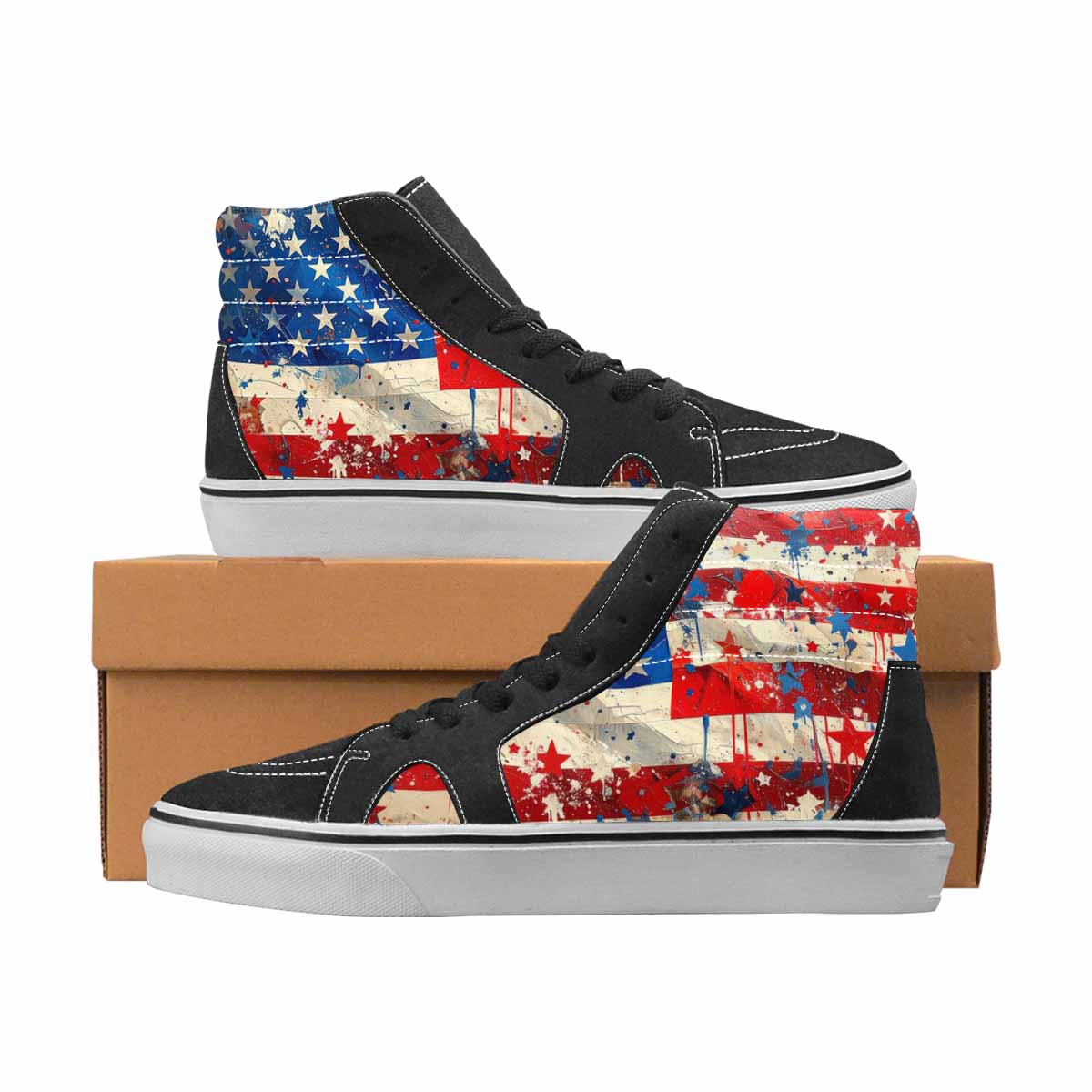 Patriotic Stars & Stripes Art Shoes | Women's | Freaky Shoes®