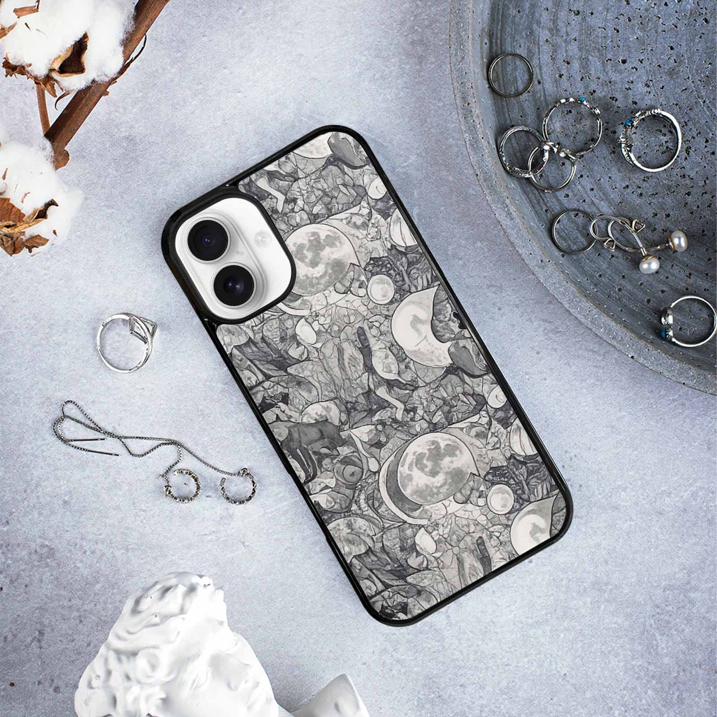 iPhone 16 Plus Case — Wolves Everywhere Collage Overlap Small Wolf, Custom Art Phone Cover