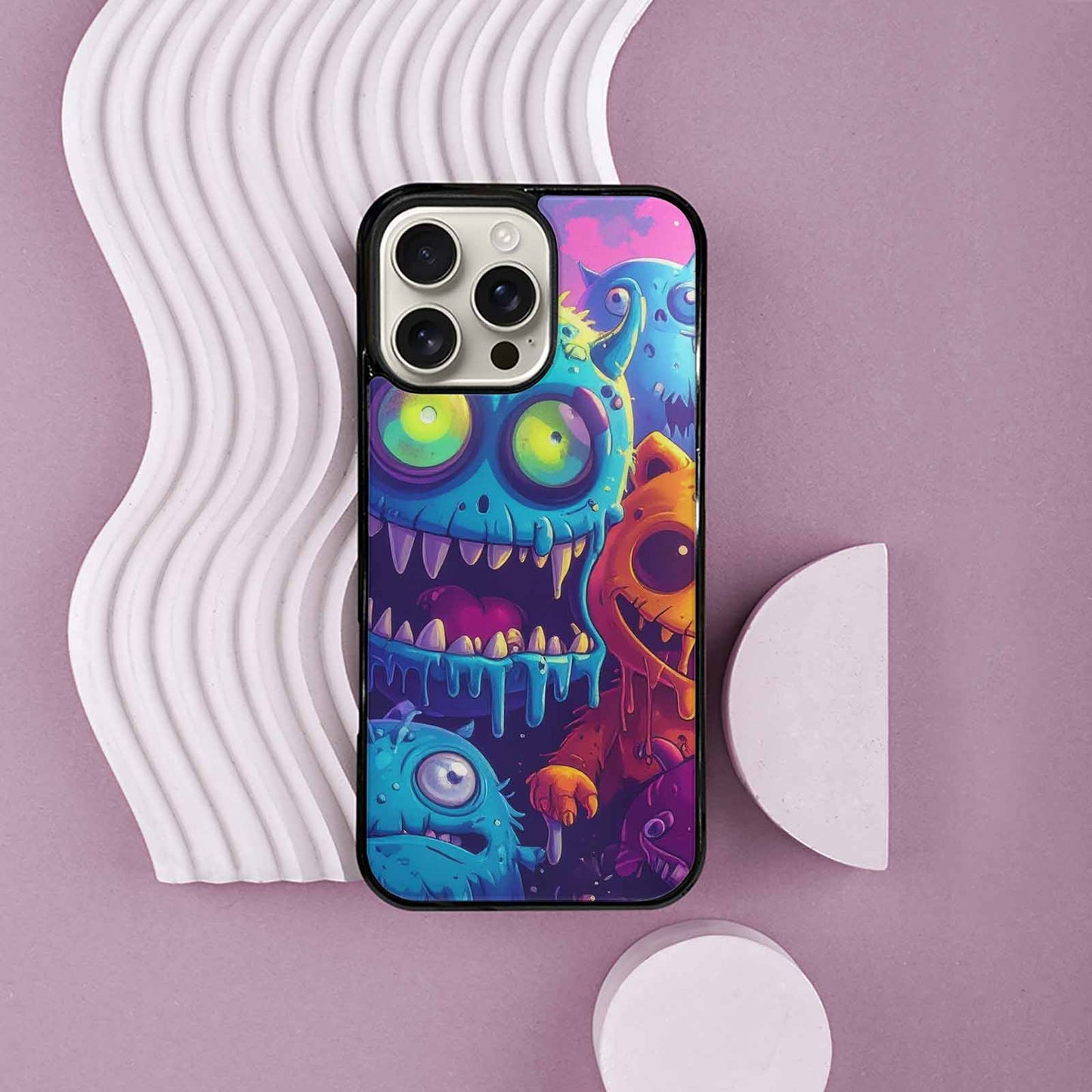 iPhone 16 Pro Max Case — Overlapping Endlessly No Empty Space Monsters, Personalized Phone Case