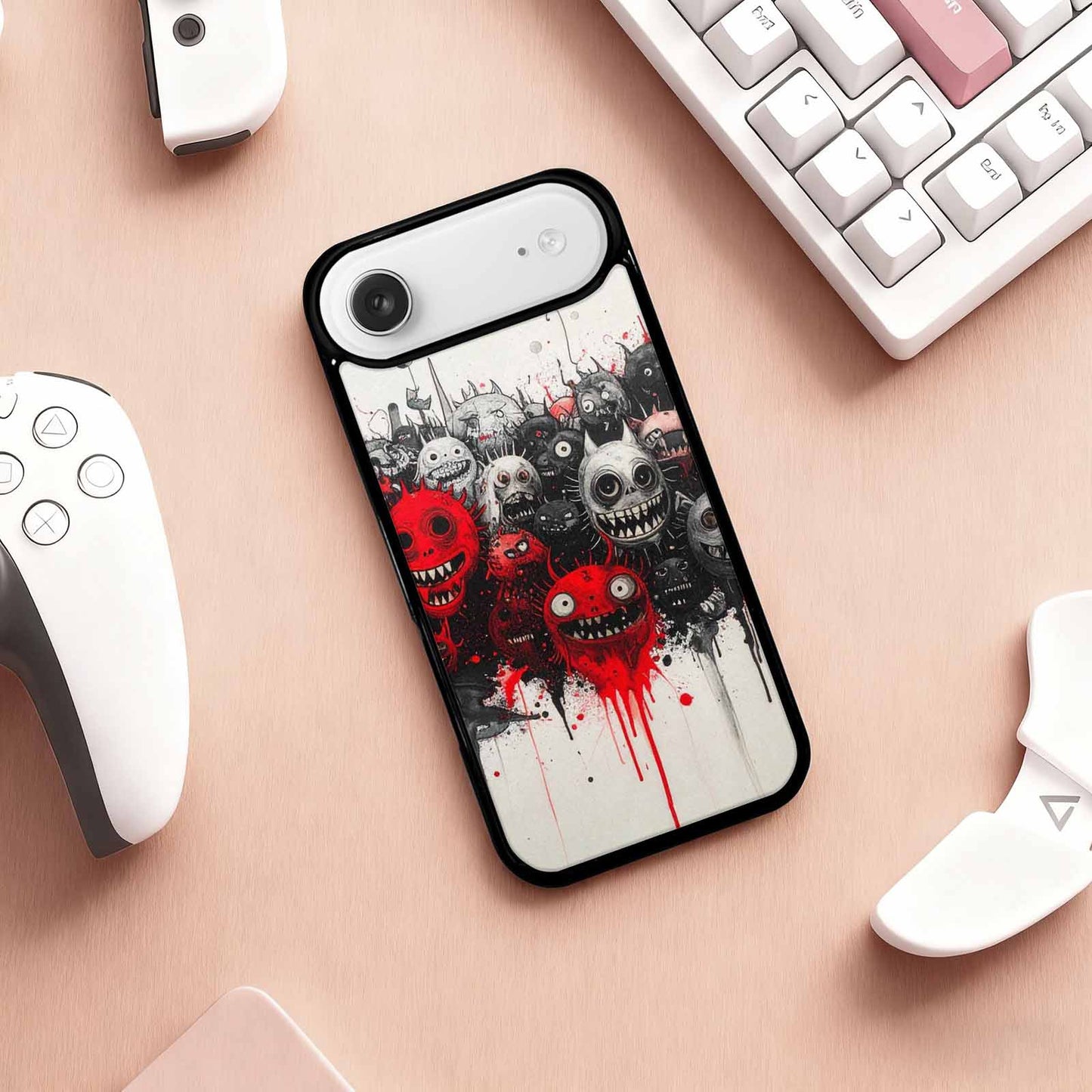 iPhone 17 Air Case — Black Red Ink Monsters General Cartoon, Original Design Phone Case