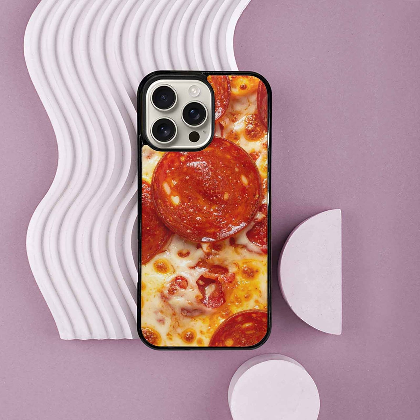 iPhone 16 Pro Max Case — Pepperoni Pizza Print, Custom Made Phone Cover