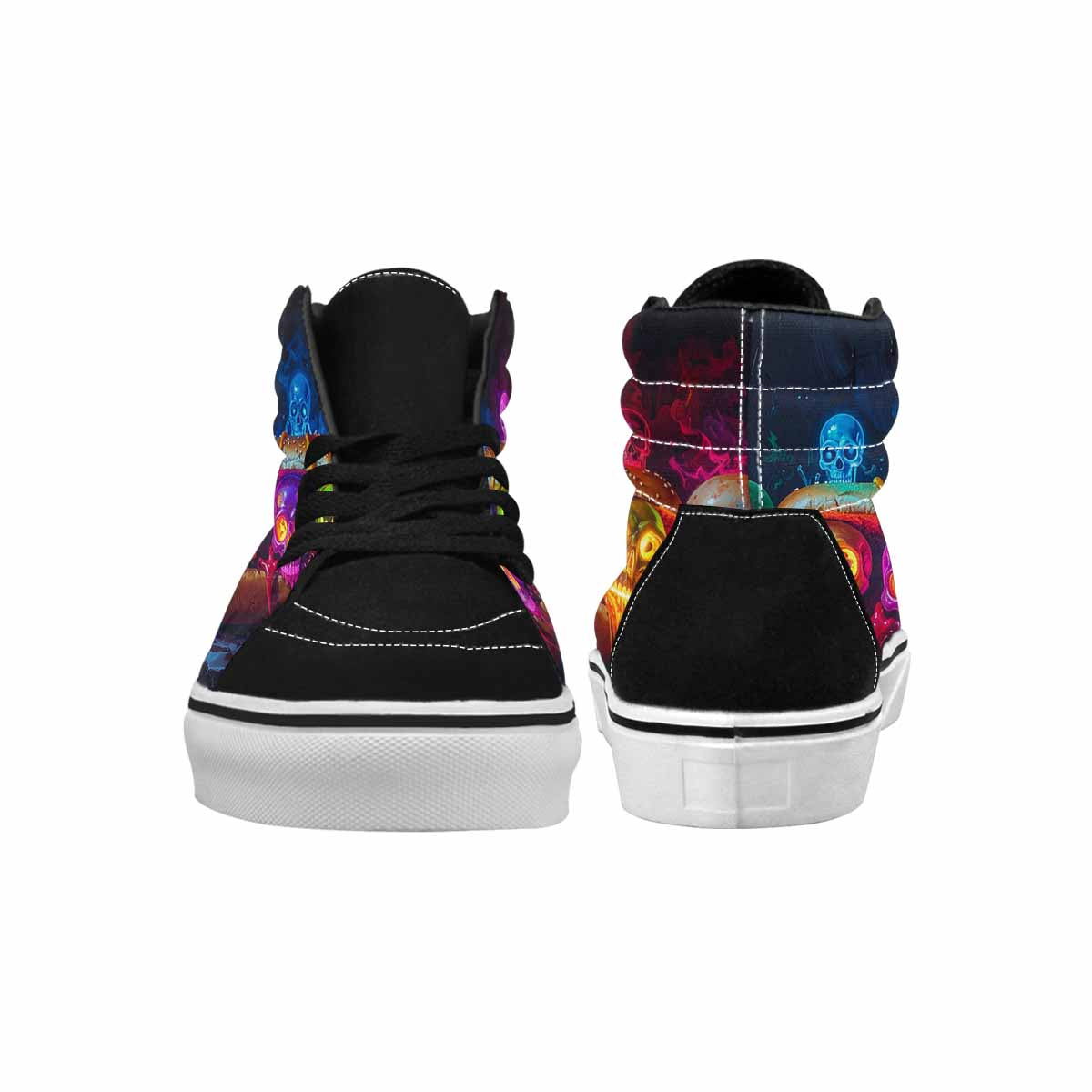 MEN'S Toxic Skeleton Hot Dog High Top Canvas Wallpaper Art Custom Sneakers