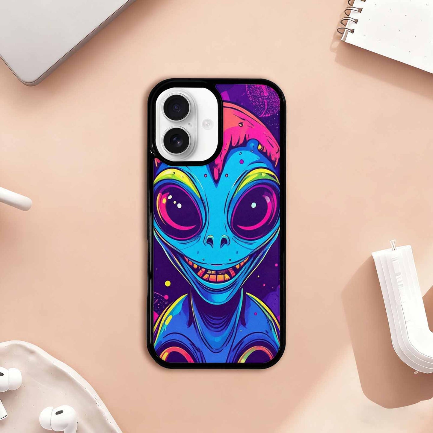 iPhone 17 Case — Alien Ufo Cartoon Art Alien Scifi, Custom Print Case Cover