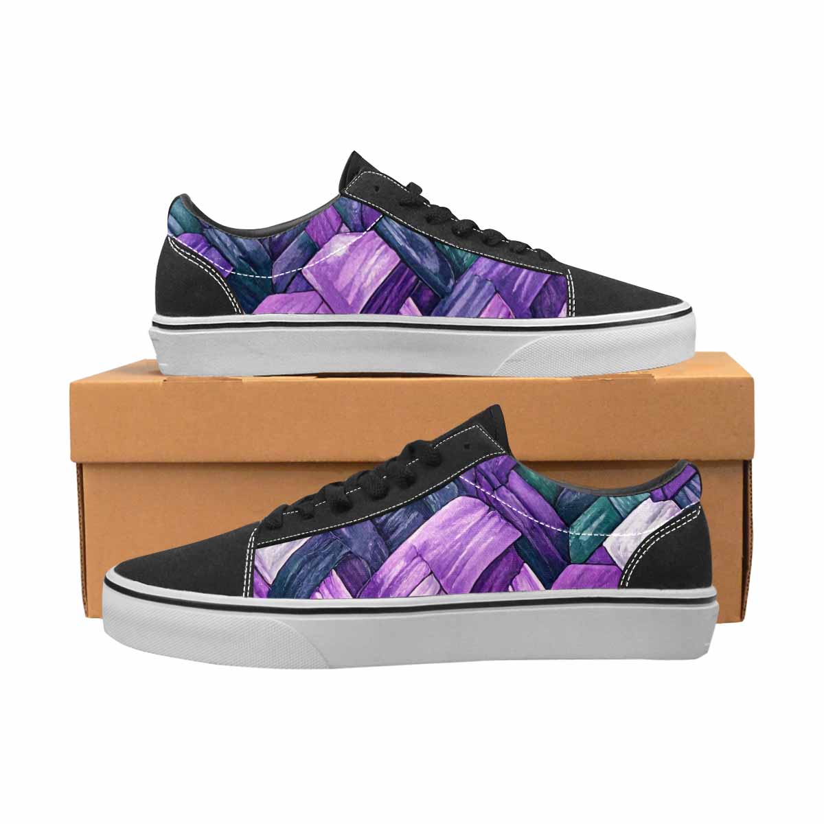 MEN'S Genderqueer Flag Color Canvas Lace-Up Vibrant Chaos Custom Sneakers