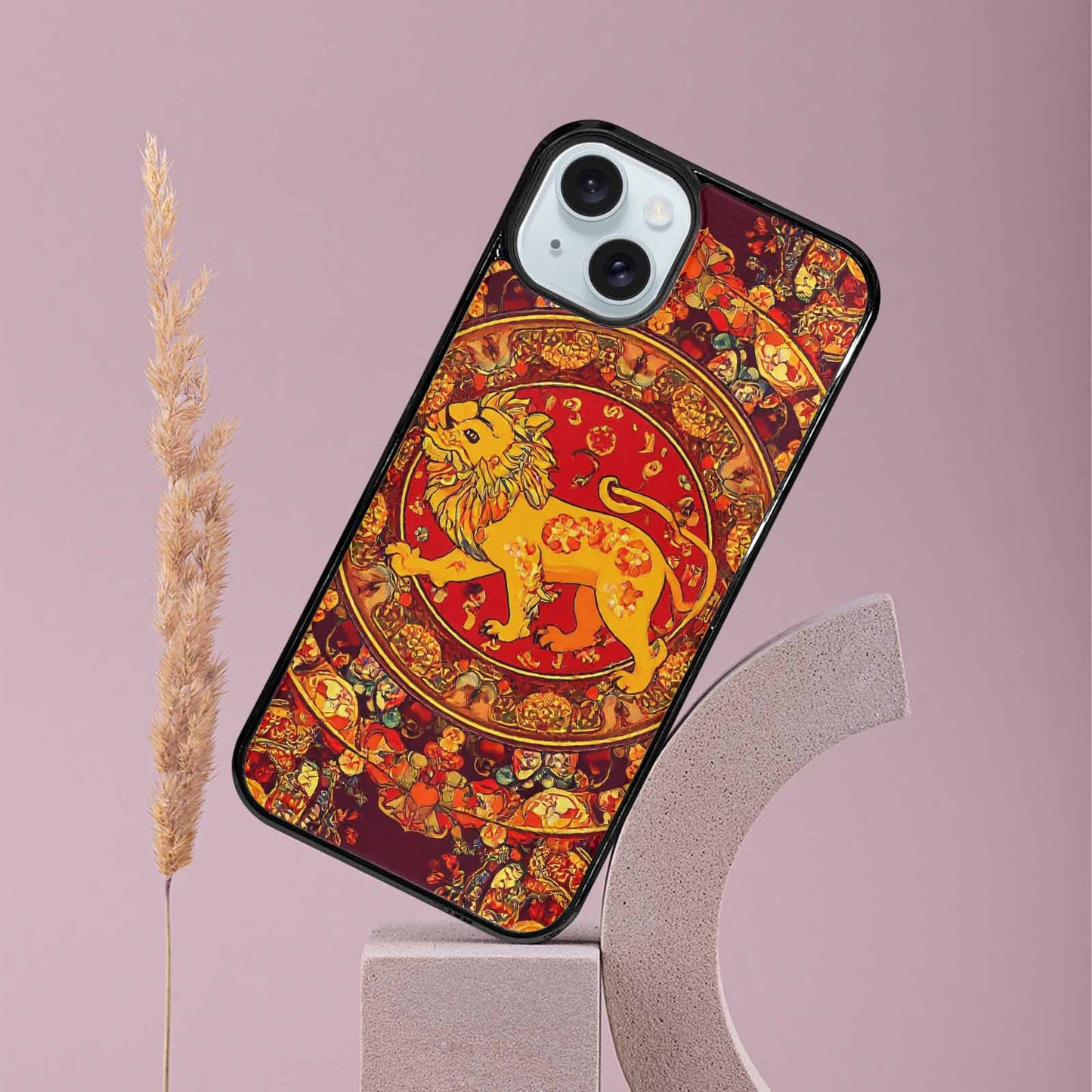 iPhone 15 Plus Case — Mandala Lions Art Seamless Pattern Vibrant, Custom Art Phone Cover