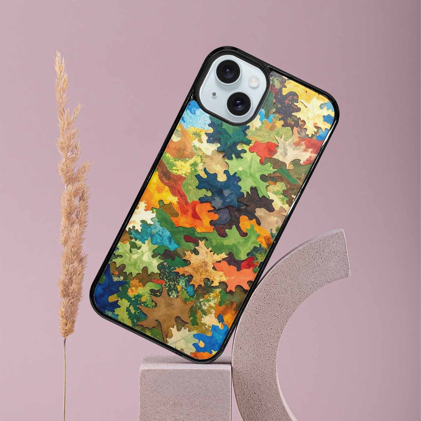 iPhone 15 Plus Case — Camo Patches Full Color Vibrant Camo, Custom Designed Case Cover
