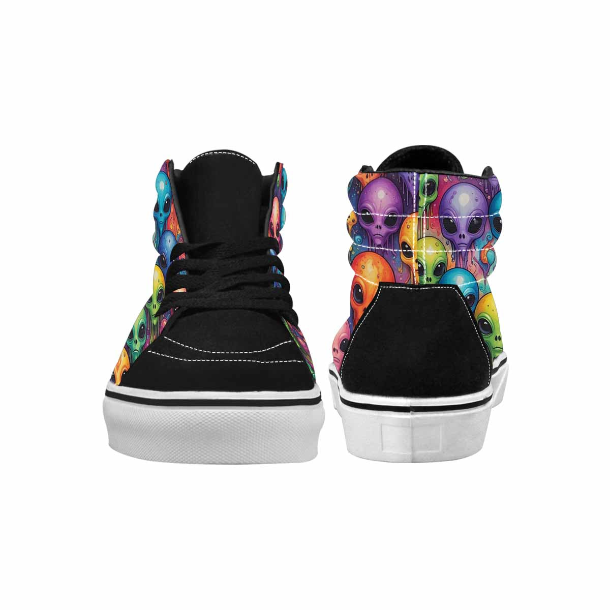 MEN'S Melting Aliens High Top Canvas Neon Fantasy Custom Shoes