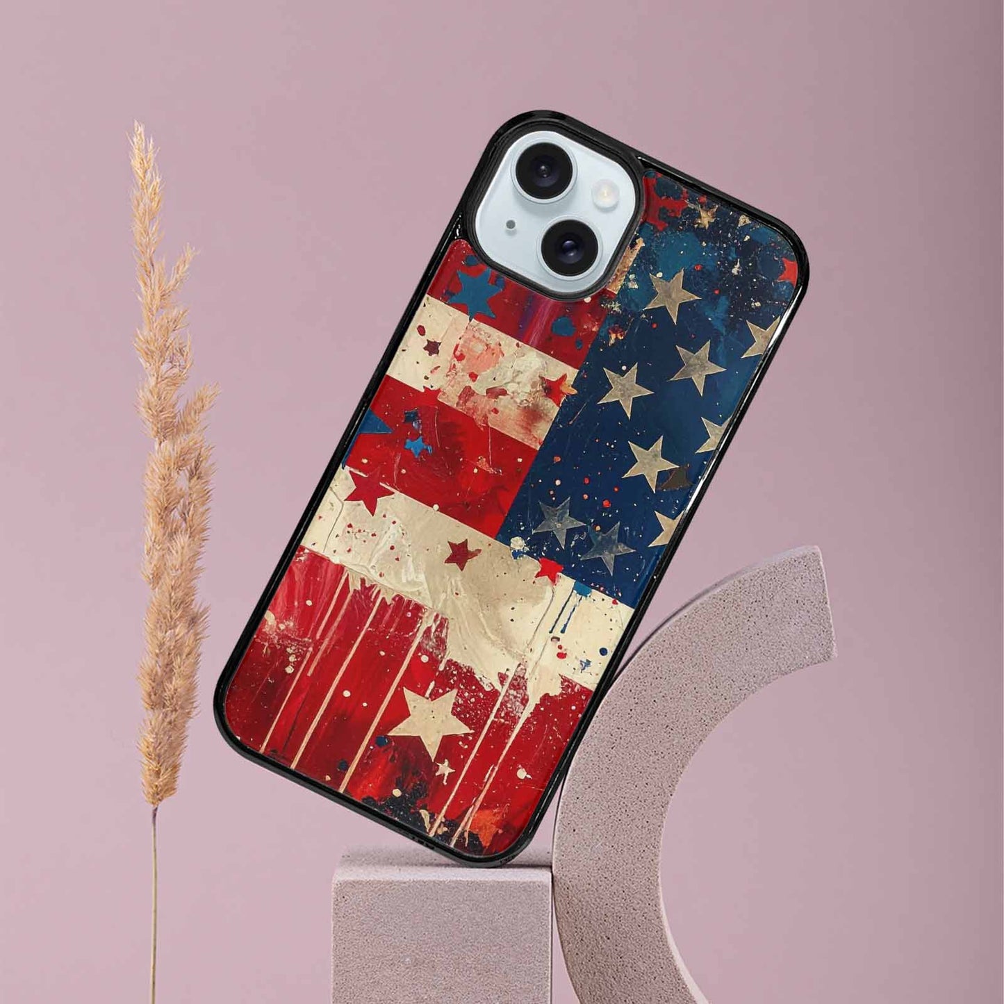 iPhone 15 Plus Case — Patriotic Stars And Stripes American Stars, Custom Print Case Cover
