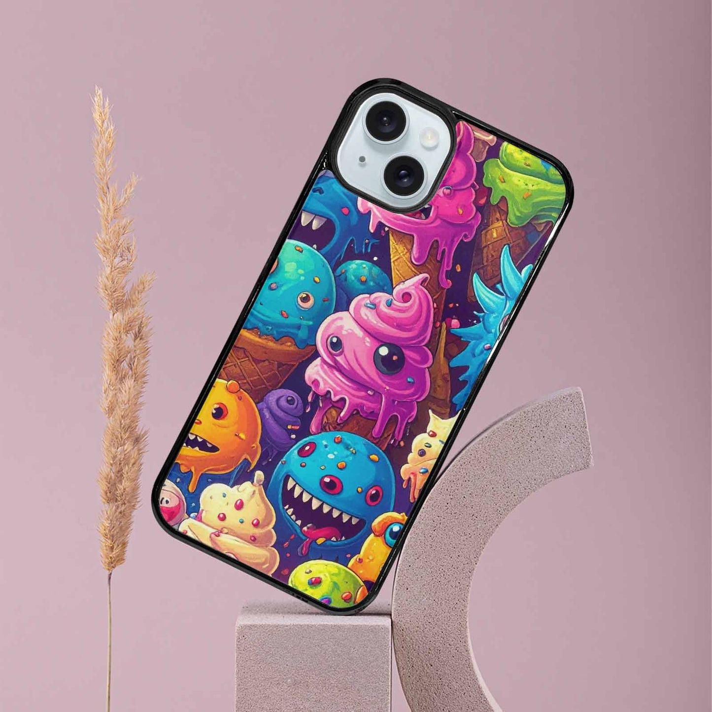 iPhone 15 Plus Case — Melting Ice Cream Monster Charac, Custom Designed Case Cover