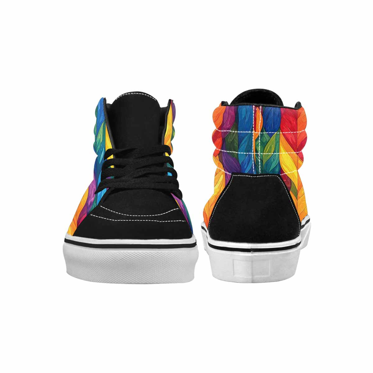 WOMEN'S Rainbow Pride Flag High Top Canvas Vibrant Chaos Custom Sneakers