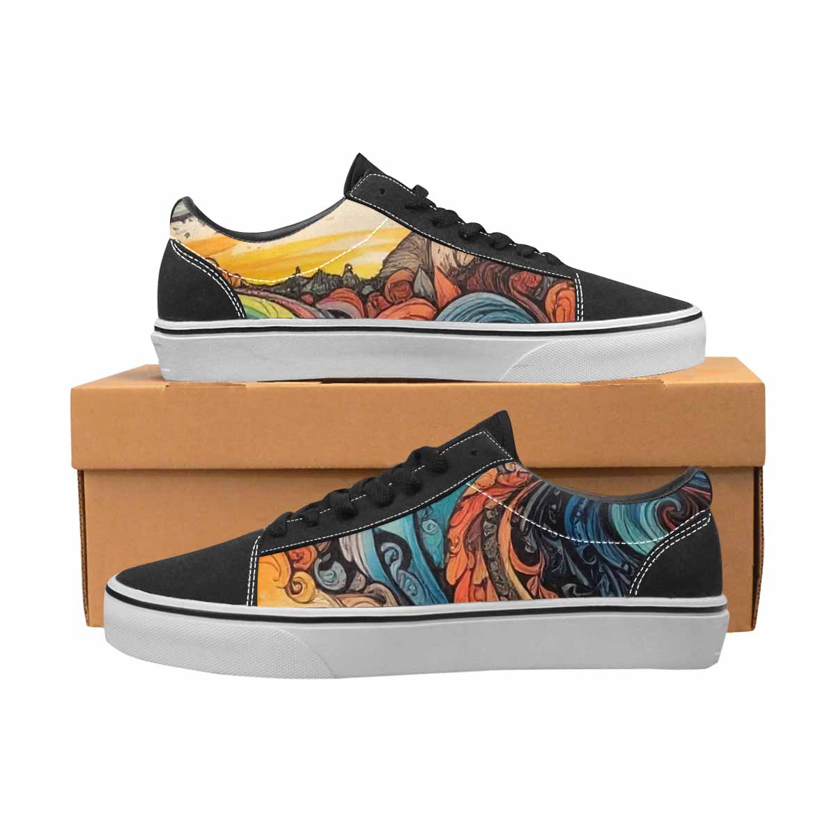 WOMEN'S Tie Lace-Up Canvas Kaleidoscope Sneakers