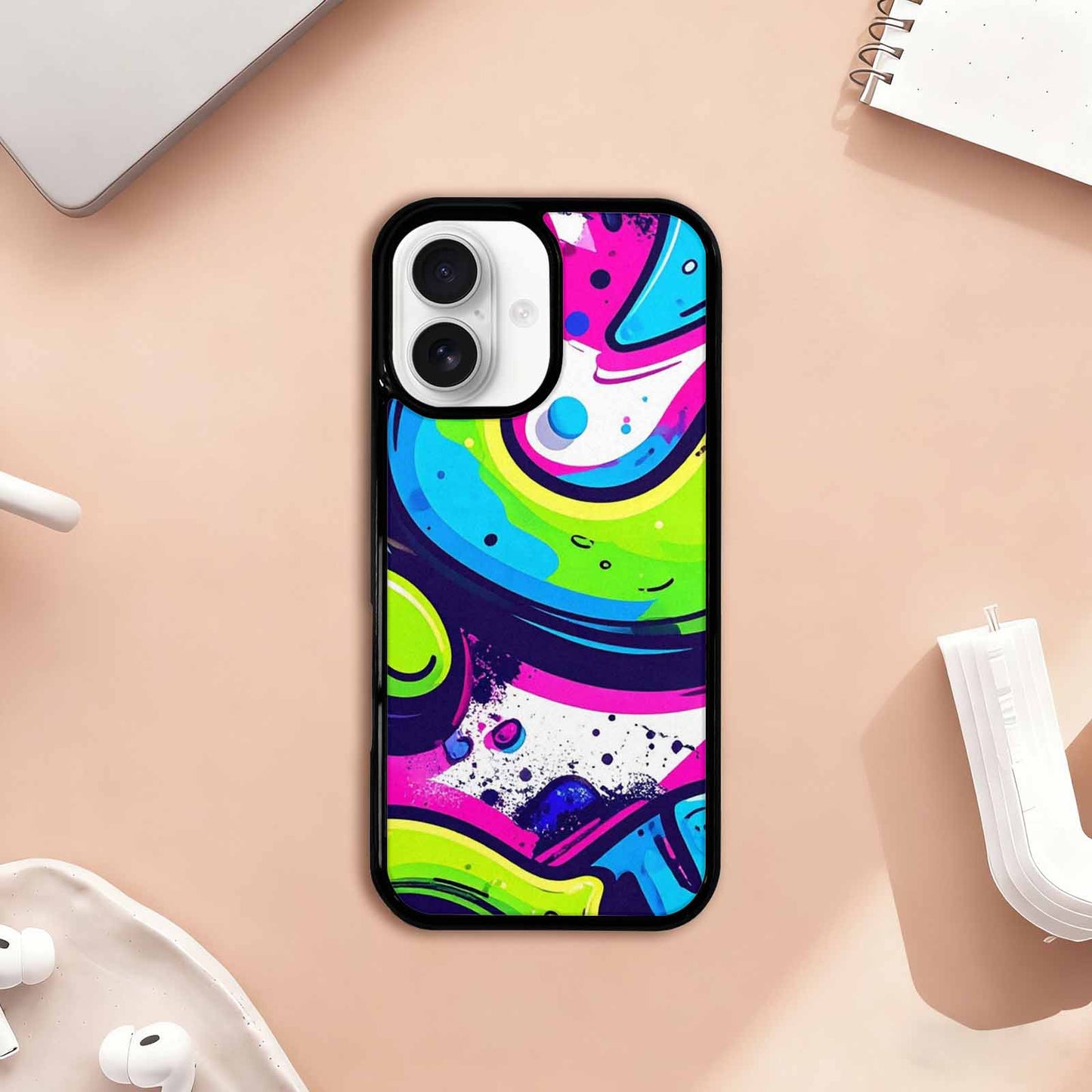 iPhone 17 Case — Acid Wash Cartoon Tie Dye, Original Design Phone Case