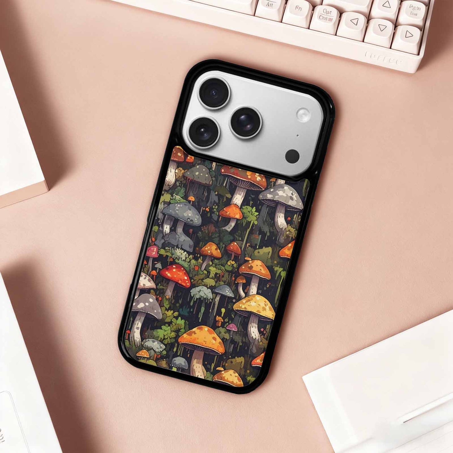 iPhone 17 Pro Case — Mushrooms Camomushrooms Patter Fcc Camo, Custom Printed Phone Case