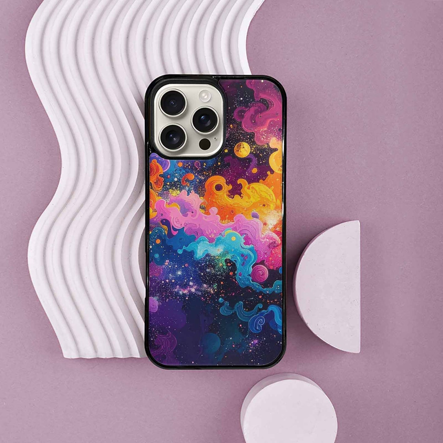 iPhone 16 Pro Max Case — Cosmic Creature And Object Mashup Pattern, Custom Print Case Cover
