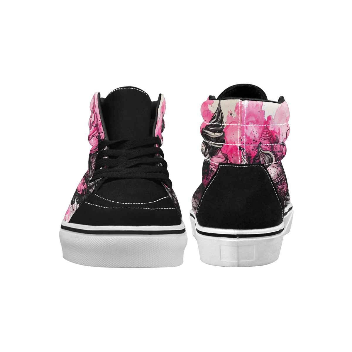 MEN'S Ice Cream Motif High Top Canvas Dreamlike Custom Shoes