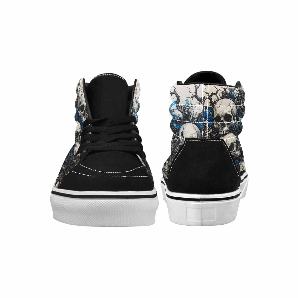 MEN'S Skull Roses High Top Canvas Wallpaper Art Sneakers