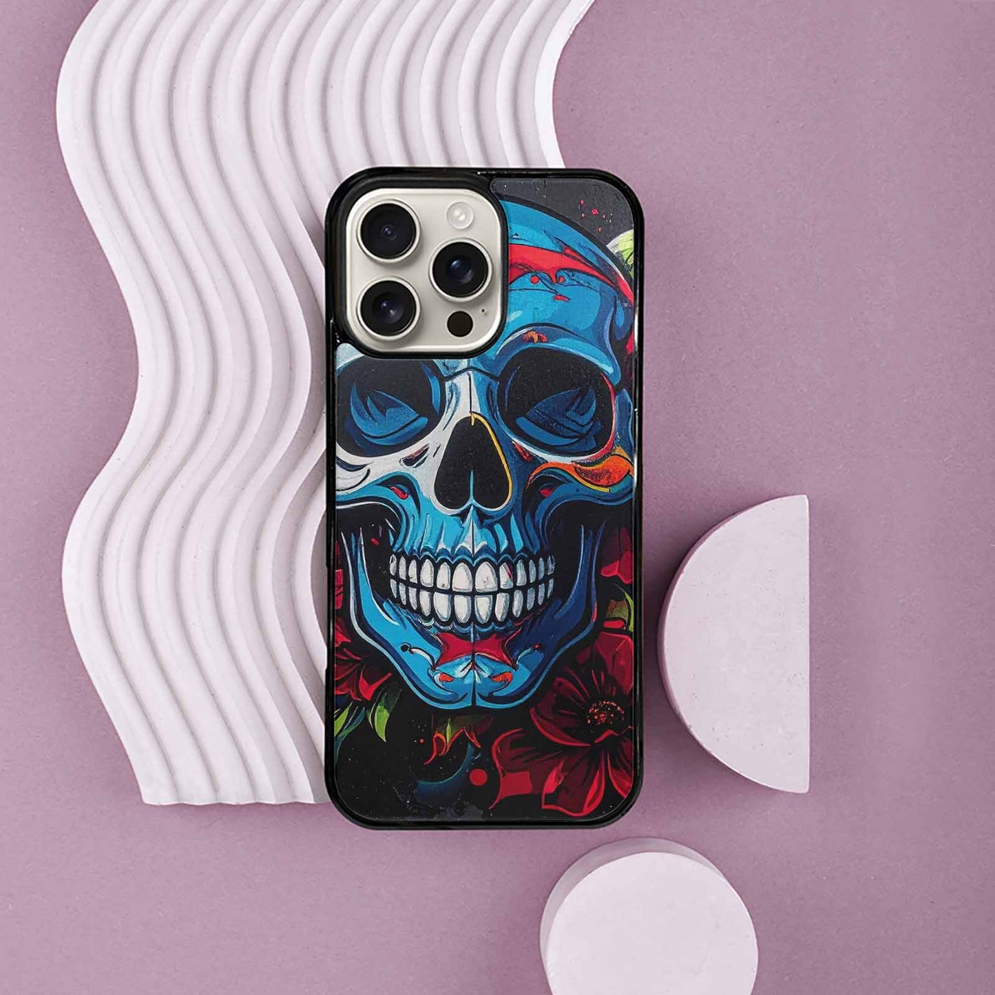 iPhone 16 Pro Max Case — Graffiti Skull Art Seamless Pattern Vibrant, Custom Made Phone Cover