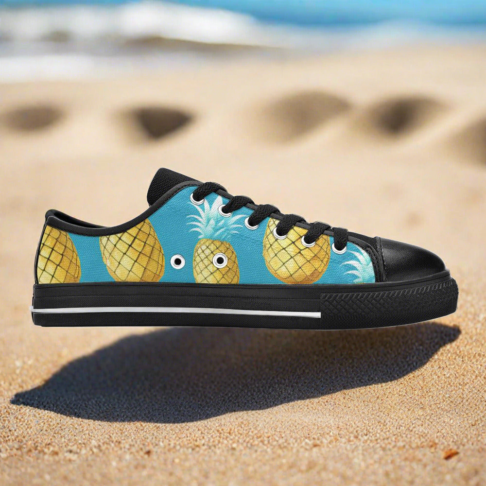 Cherry Blossom Blue Gold Custom MEN Bold Art - Freaky Shoes | Custom Art Sneakers