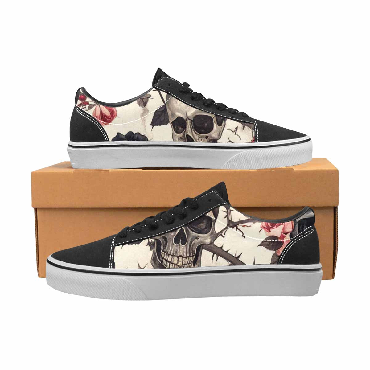 MEN'S Skulls - Roses Canvas Lace-Up Dark Academia Sneakers