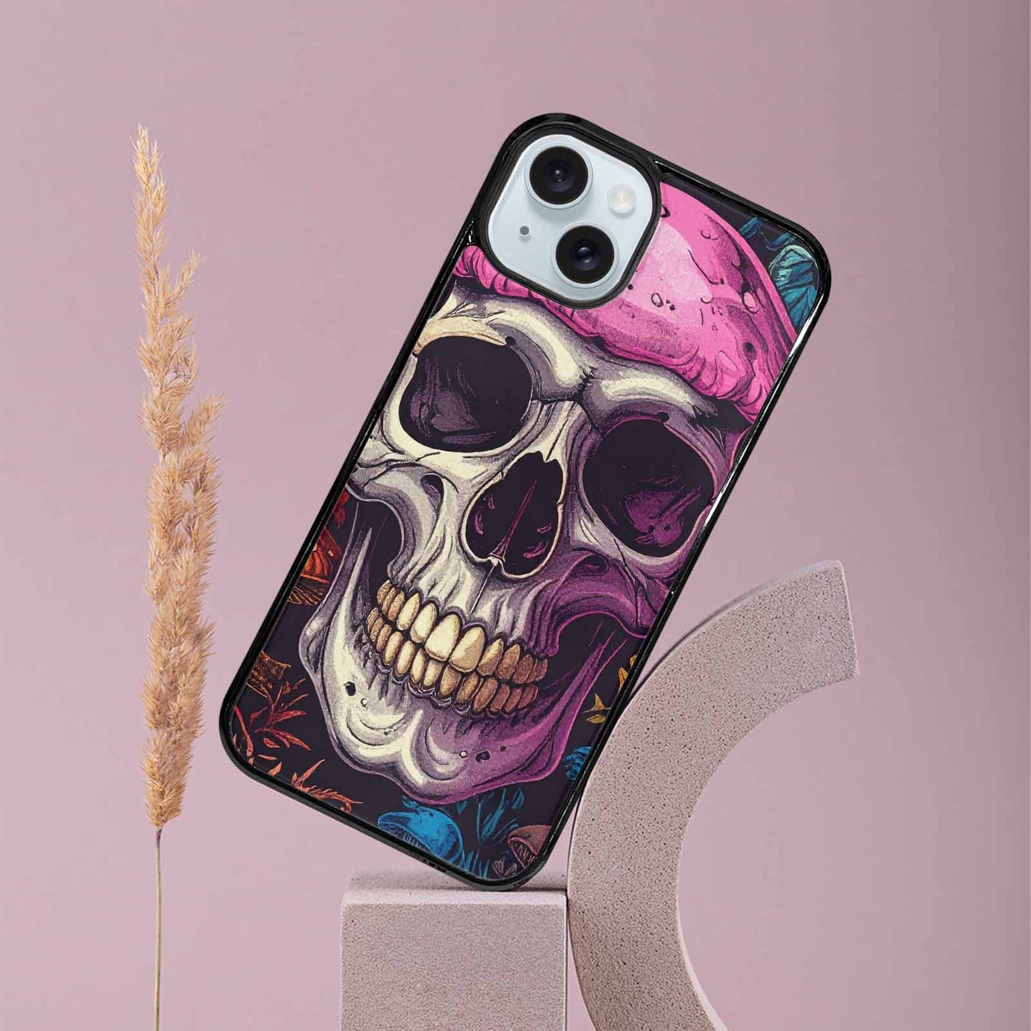 iPhone 15 Plus Case — Mushroom Skull, Custom Designed Case Cover