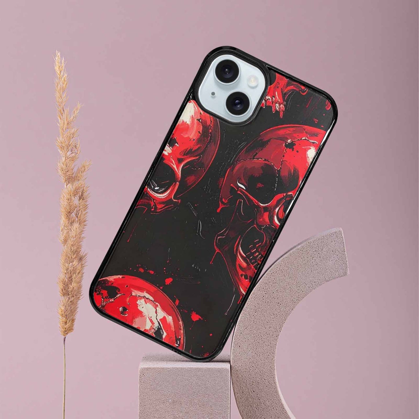 iPhone 15 Plus Case — 1000\'s Of Skulls Overlapping Eachother Everywhere, Customized Protective Case