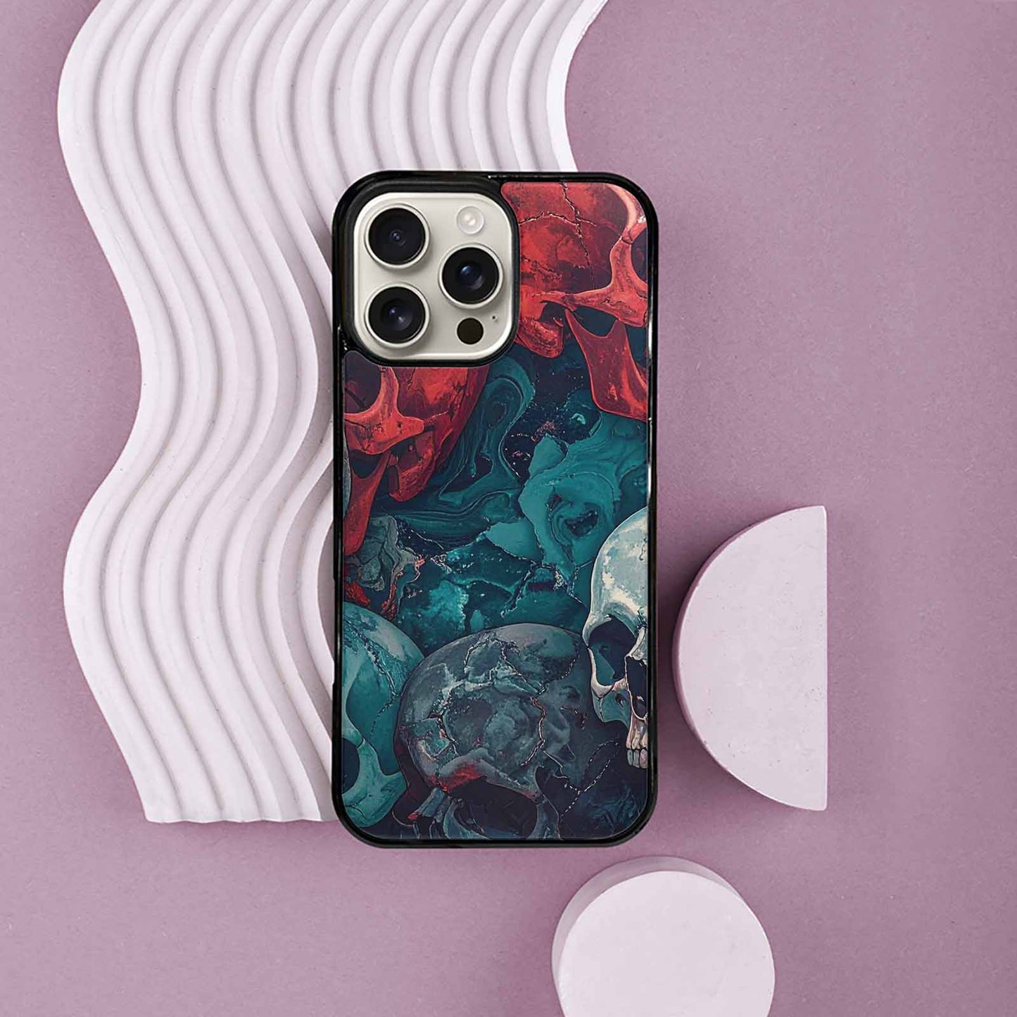 iPhone 16 Pro Max Case — Marble Skull Custom, Custom Phone Case