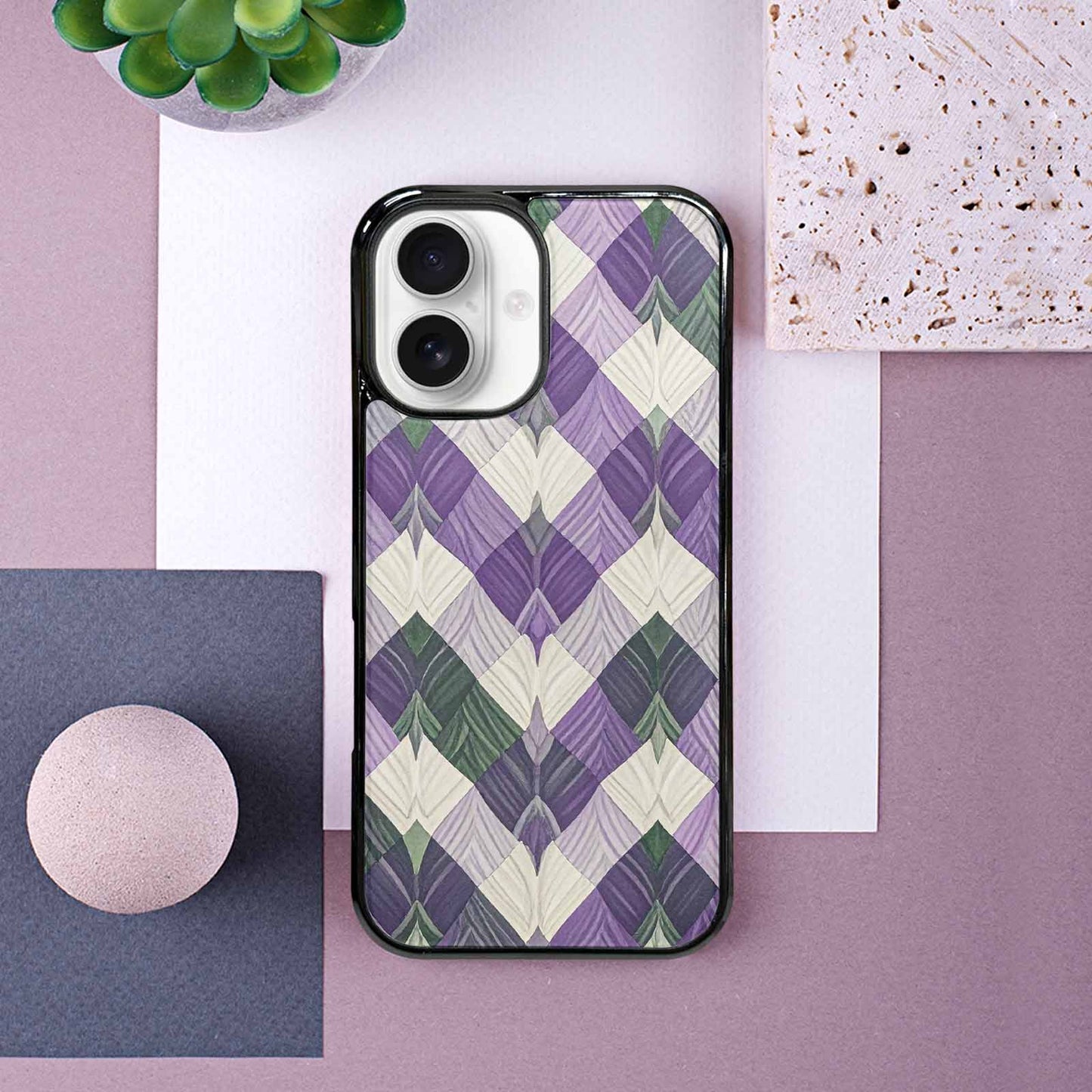 iPhone 16 Case — Genderqueer Flag Color Theme Small Rainbow, Custom Designed Case Cover