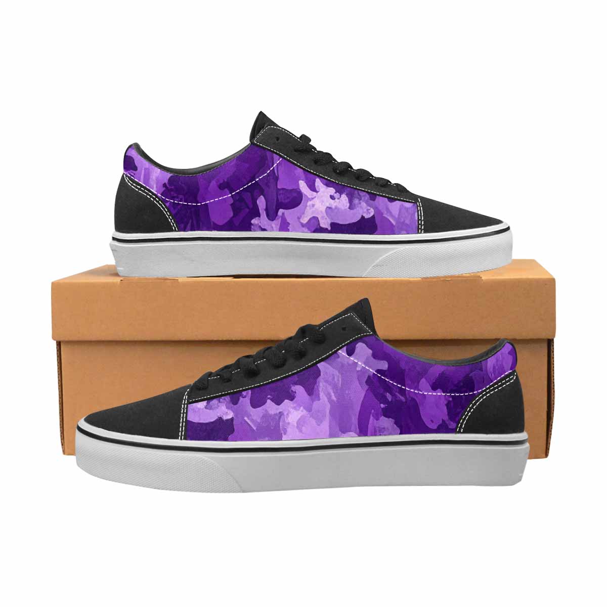 MEN'S Military Camouflage Blotch Canvas Lace-Up Wallpaper Art Custom Shoes