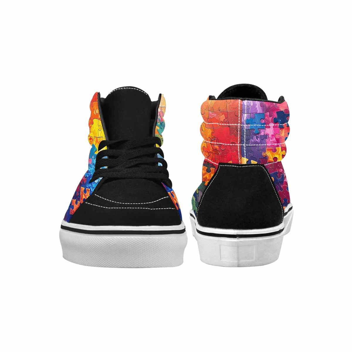 MEN'S Autism Puzzle Pieces High Top Canvas Aesthetic Custom Shoes